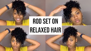 Rod Set On Relaxed Hair Using Perm Rods + Flexi Rods