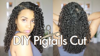 Diy Curly Haircut: Layering Curly Hair With Pigtails Cut