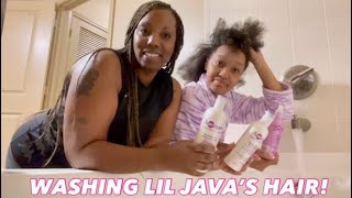 Washing My Daughter Lil Java'S Natural Hair ‍‼️