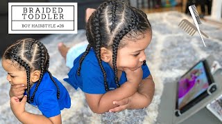 Toddler Boy Hairstyle 26 | Classic 6 Braids Remix | Braids And Beads | #Protectivestyle #Curlyhair