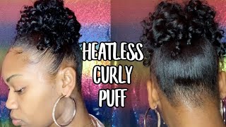 Heatless Curly Puff | Relaxed Hair