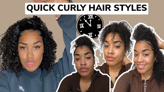 My Quick & Easy Curly Hairstyles When On The Go! | Yesimbritt