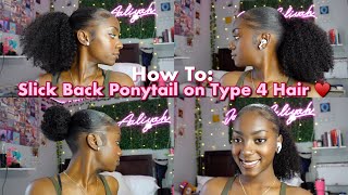 Easy Sleek Low Ponytail/Bun On Type 4 Natural Hair *Beginner Friendly* Ft. Curls Queen Hair ♥️