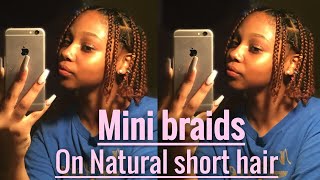 Easy Cute Mini Braids On Natural Short Curly Hair