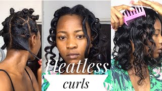 I Tried Bantu Knots On My Relaxed Hair For The First Time | Heatless Curls