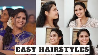 Simple And Easy Hairstyles || Easy Hairstyles For Frizzy And Wavy Hair || Malayalam