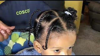 Toddler Boy Hairstyles 04 | Large Box Braids | #Toddlerhairstyles #Boyhairstyles #Cantu #Curlyhair