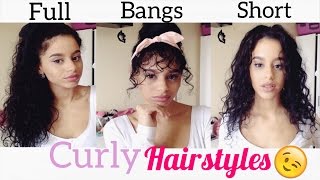 ❀ 3 Curly Hairstyles ❀ | Fake Bangs, Short Hair And Full Ponytail |By Alyssarxs ♡|