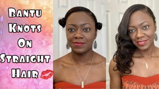 Curling My Straight Relaxed Hair Using Bantu Knots - No Heat Curls