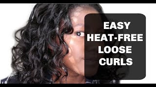Big Loose Beautiful Heatless Curls| Bantu-Knot Out On Relaxed Hair