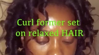 9. Heatless Curls On Relaxed Hair - Curl Formers