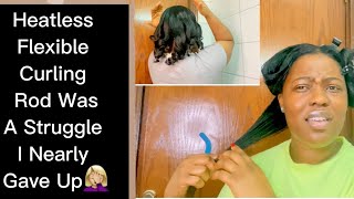 Flexible Rod On My Relaxed Hair With No Heat | Protective Style | Otismadaline | Relaxed Hair