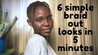 6 Easy & Simple Protective Hairstyles For Relaxed Hair | Simple Braidout Looks/Hairstyles