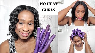 No Heat Hairstyle On Relaxed Hair With Flexi Rods
