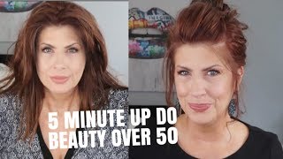 5 Minute Updo Hairstyle /Special Occasion/Over 50