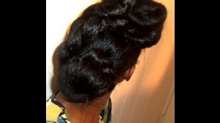 Twisted Updo Hairstyle On Relaxed Hair