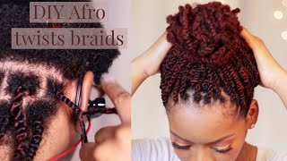 Afro Kinky Twist Braids On Natural Hair