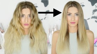 Frizzy To Straight Hair Tutorial