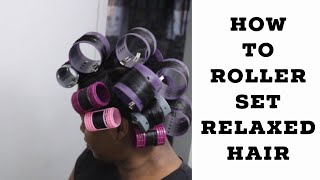 How To Roller Set Relaxed Hair For Beginners- 2020