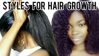 Low Manipulation Hairstyles For Relaxed Hair: Hairstyles For Hair Growth: Waist Length Relaxed Hair