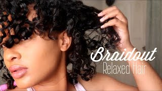 How To: Braidout On Relaxed Hair|| April Sunny Collab