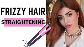 Straightening Extreme Frizzy Hair At Home ❗ Easy Steps
