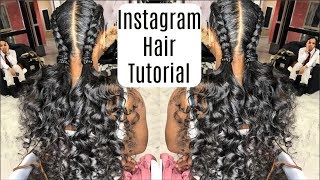 Instagram Inspired French Braids & Ponytail Curls Hairstyles Tutorial | Protective Hairstyle