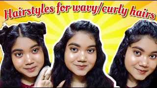 Easy & Cute Hairstyles For Wavy/Curly Hair ||Hairstyles For Frizzy Hair || Pri-Anjali