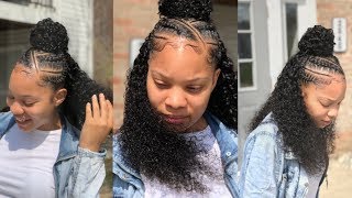 Half And Half Feed In Braids With Sew In | Vrbest Hair