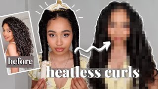 Trying Viral Heatless Curls Method On My Naturally Curly 3B Hair!