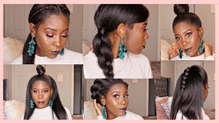 6 Quick And Easy Hairstyles For Straight Medium To Long Hair | Relaxed Hair
