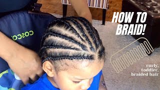 Toddler Boy Hairstyle 09 || How To Braid Curly Hair || #Boyhairstyles #Braids #Cantu #Hairtutorial