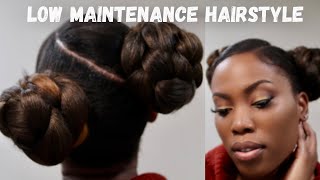 2. Simple Protective Style Relaxed Hair | Low Maintenance Hairstyles For Relaxed Hair Journey