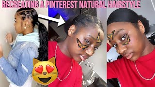 Watch Me Try & Recreate A Popular Pinterest Natural Hairstyle!