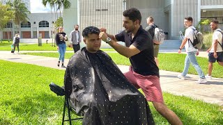 College Student Loved His Free Haircut On Campus | Transformation