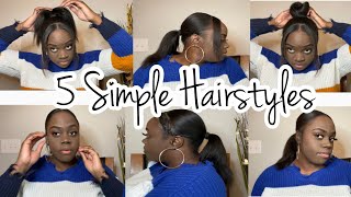 5 Quick And Easy Hairstyles | Relaxed Hair