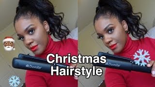 Holidays Hairstyle Idea On Relaxed Hair Ft. Duvolle |Peggypeg_