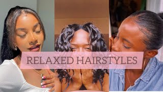  Relaxed & Transitioning Hairstyles||Hairstyles For Relaxed And Transitioning Hair Compilation