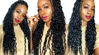 Curly Box Braids | How To Do Half Curls Box Braids | Pick And Drop On Natural Hair
