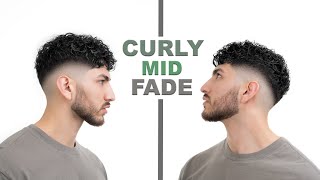 Curly Mid Fade Haircut Tutorial!