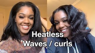 Heatless Waves / Curls On Relaxed Hair | Peggypeg_