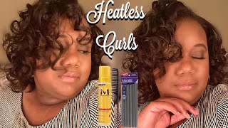 Heatless Curls On Relaxed Hair | Healthy Relaxed Hair Journey ‍♀️‍♀️