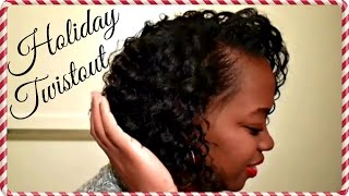 Flat Twistout On Wet Relaxed Hair | Holiday Curls