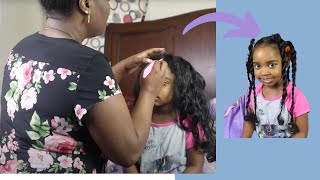 Quick And Easy Hairstyle Transformation For Toddler | Twist Braids For Kids Curly Hair