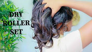 Roller Set On Dry Relaxed Hair | Relaxed Hair Styling- Heatless Curls | Sacha Bloom