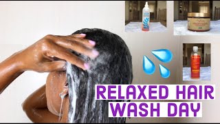 Relaxed Hair Wash Day Routine|| *For Maximum Length Retention*
