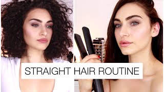 How To Straighten Short Frizzy Hair / My Straight Hair Routine | Ruby Golani