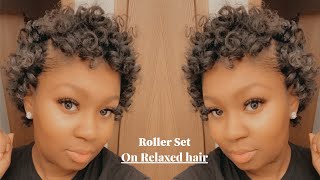 Roller Set On Relaxed Hair (Beginner Friendly)
