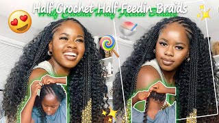 Is It Giving!?Tutorial How To Half Crochet Half Braids! Curly Hairstyles Ft. #Ulahair