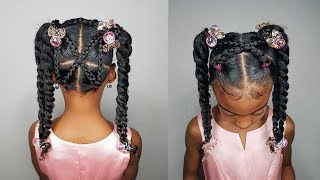 Twists & Braids Ponytails With Curls- Hairstyle For Girls
